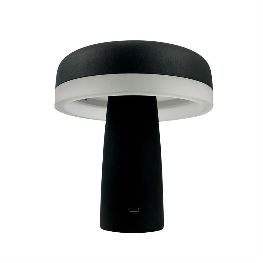 Dyberg Larsen Porter bordlampe sort LED oppladbar
