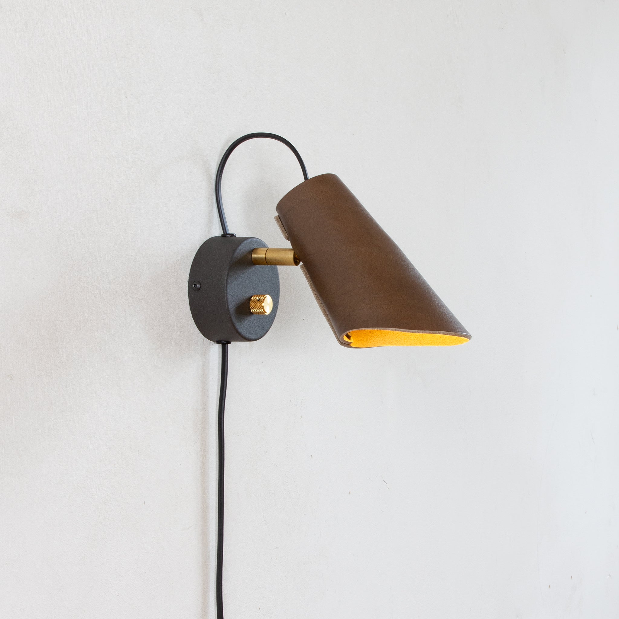 Zlamp Erik 231-16 vegglampe cognac messing med dimmer