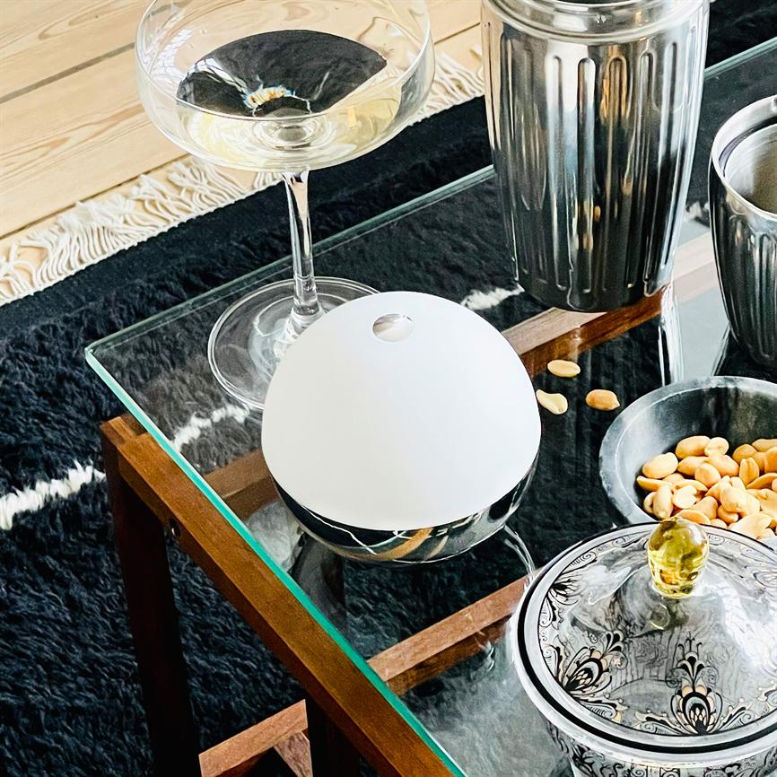 Dyberg Larsen Alba bordlampe krom 2 stk oppladbar