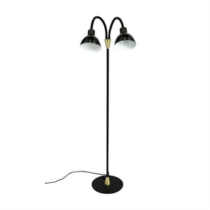 Dyberg Larsen Lilje gulvlampe hvit flexarm 2-skjerm