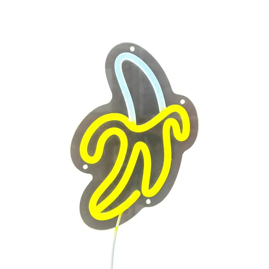Dyberg Larsen LED Sign lysskilt banan hvit gul