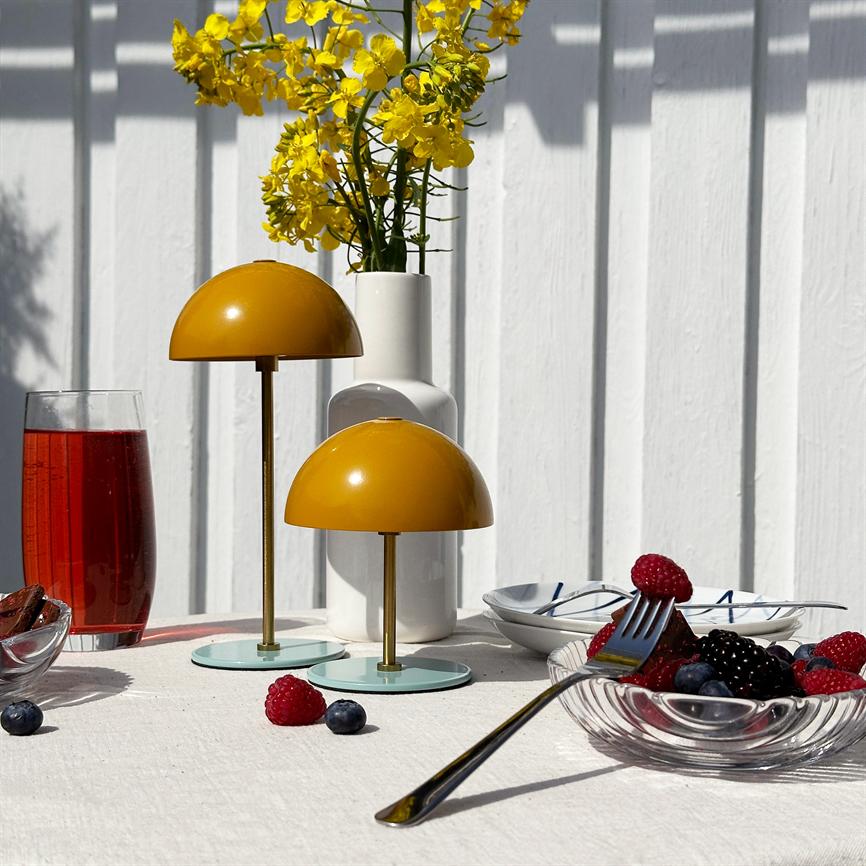 Dyberg Larsen Along mini bordlampe 2-pk karry/turkis