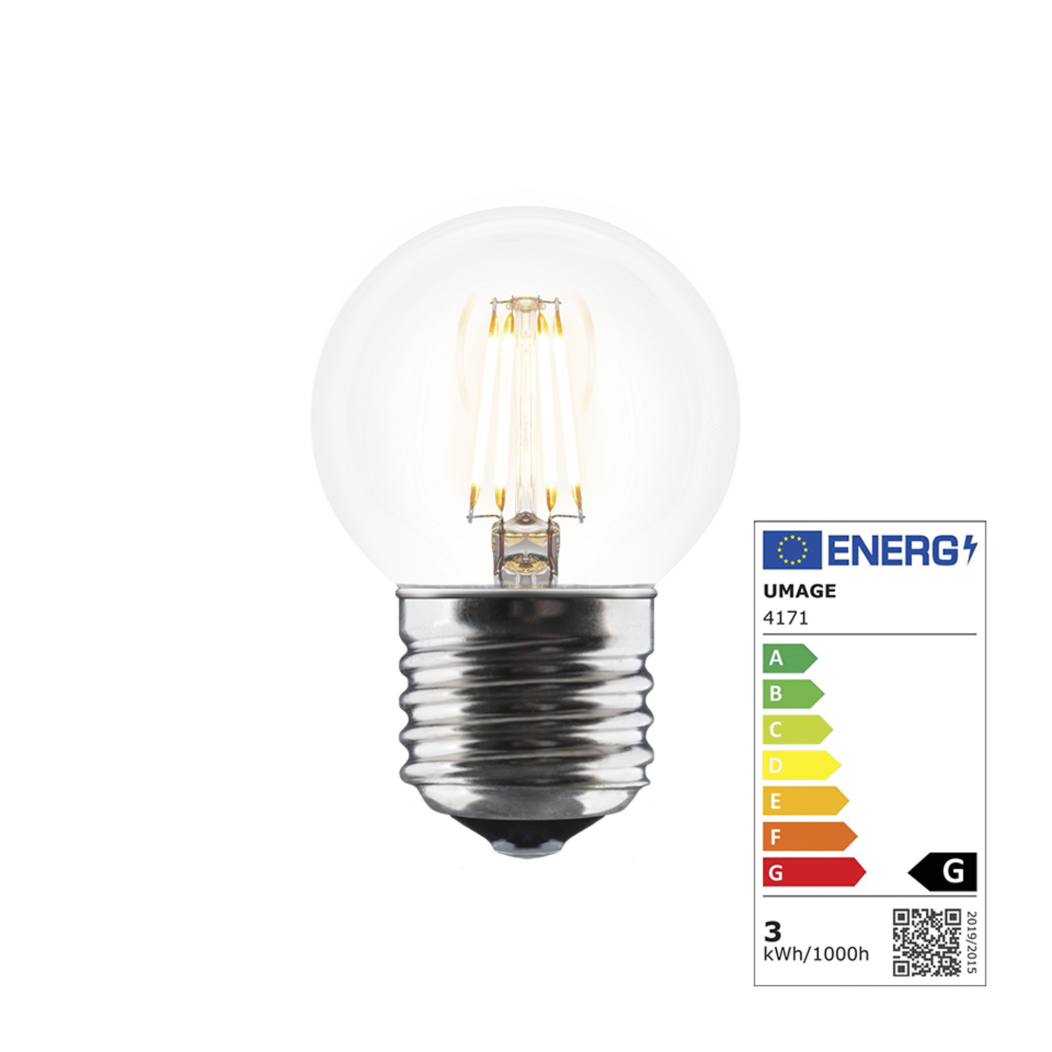 UMAGE Ping Pong Idea E27 LED-pære 3W varmhvit