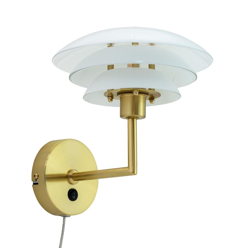 Dyberg Larsen DL20 vegglampe opal messing