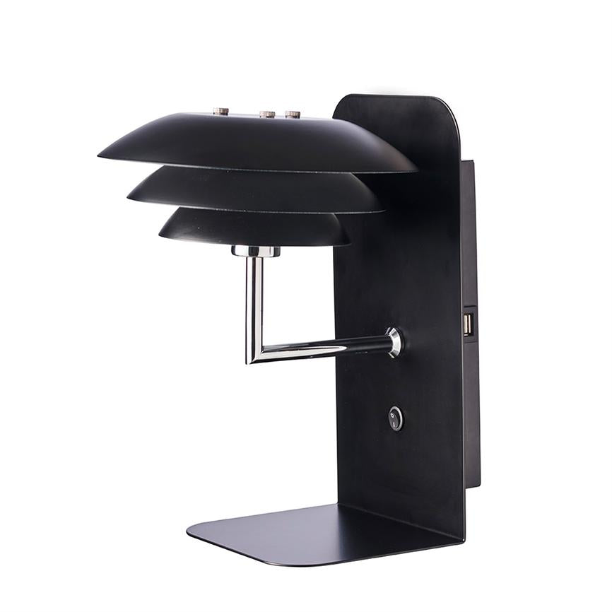 Dyberg Larsen DL20 vegglampe svart USB Ø20
