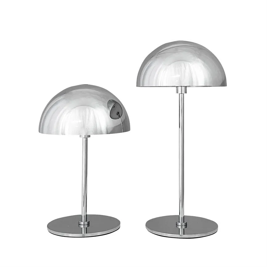 Dyberg Larsen Along Mini bordlampe krom 2-pk oppladbar