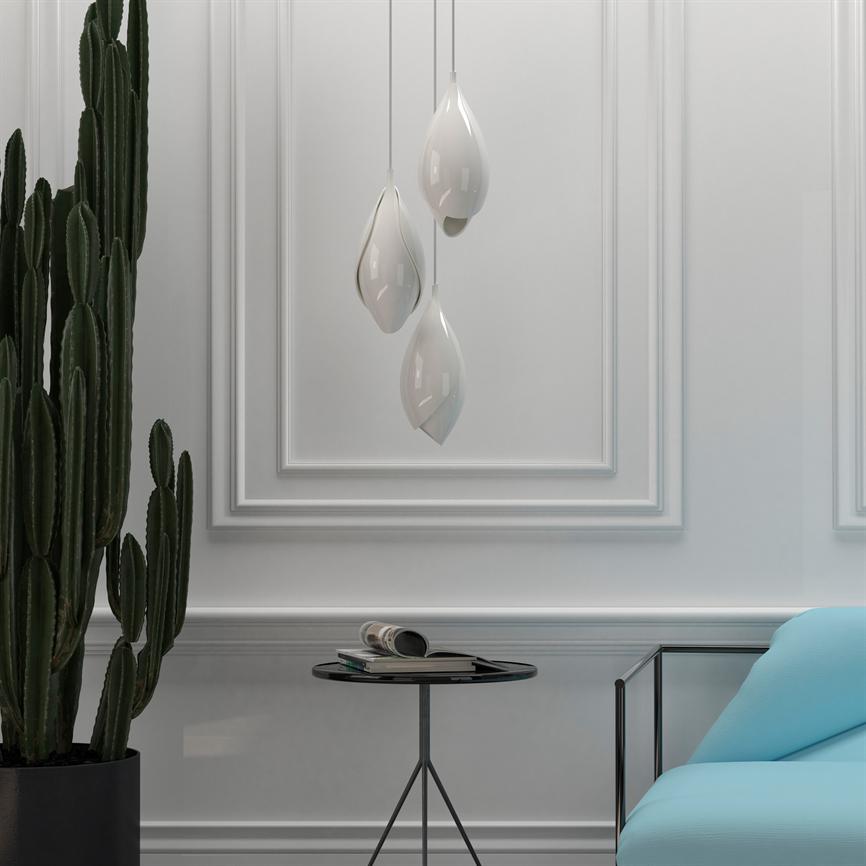Dyberg Larsen Chrysalis pendel hvit beinporselen