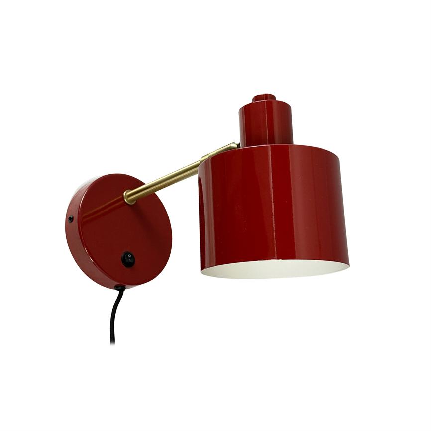 Dyberg Larsen Ocean vegglampe mørkerød messing