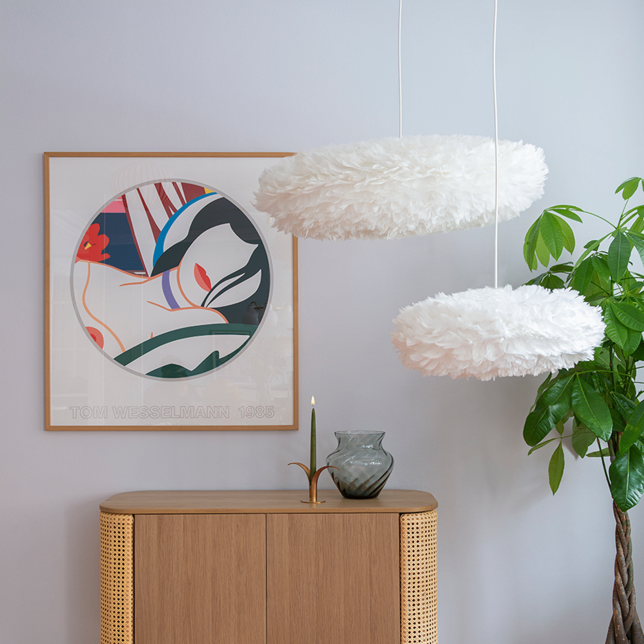 Umage Eos Esther lampskjerm hvit medium oval