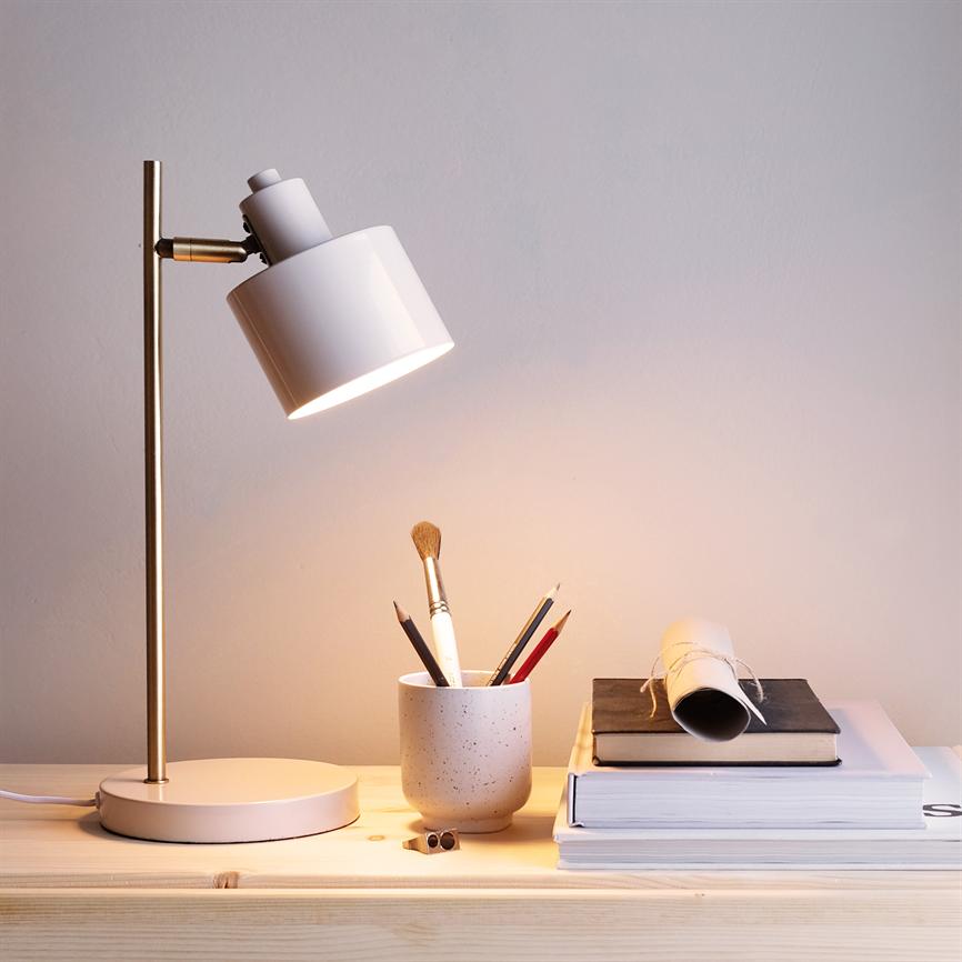 Dyberg Larsen Ocean bordlampe beige messing