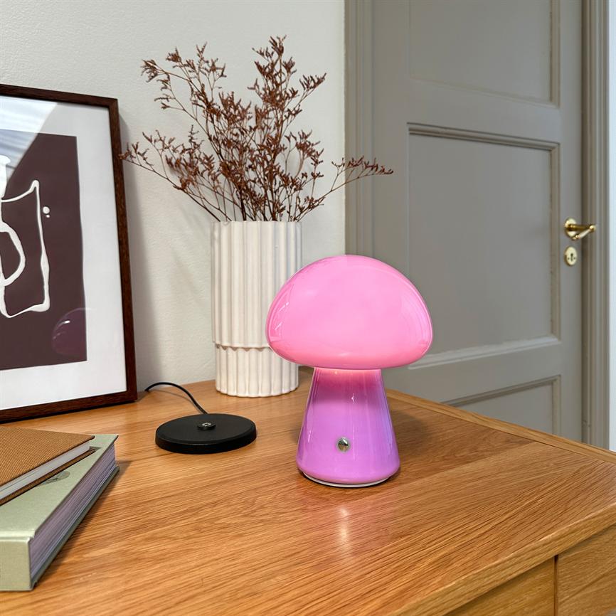 Dyberg Larsen Morkel bordlampe lilla oppladbar
