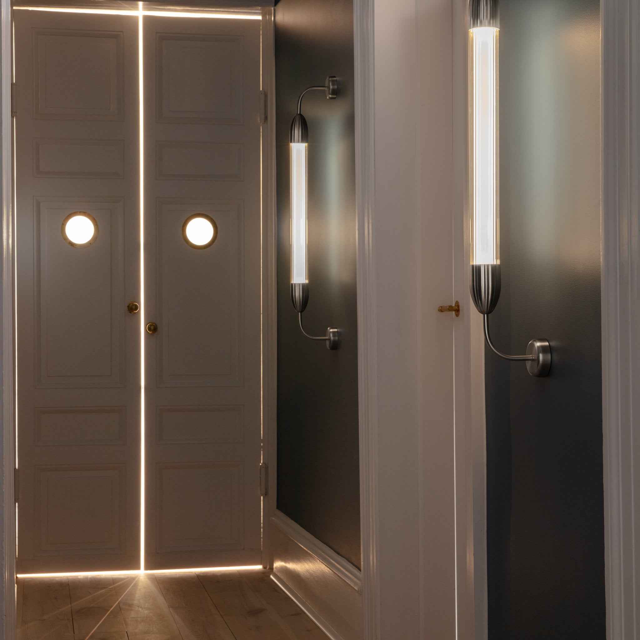 Umage Lemon Squeeze Single vegglampe kort stål riflet glass