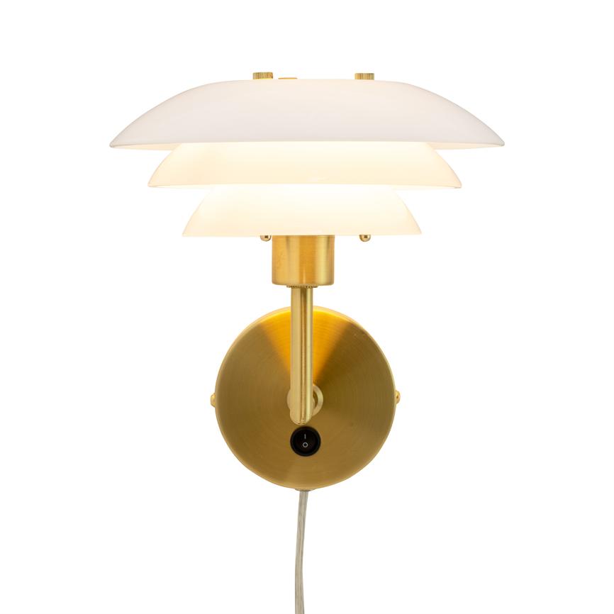 Dyberg Larsen DL20 vegglampe opal messing