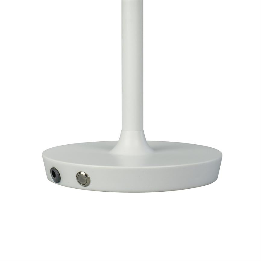 Dyberg Larsen Valencia bordlampe hvit oppladbar LED
