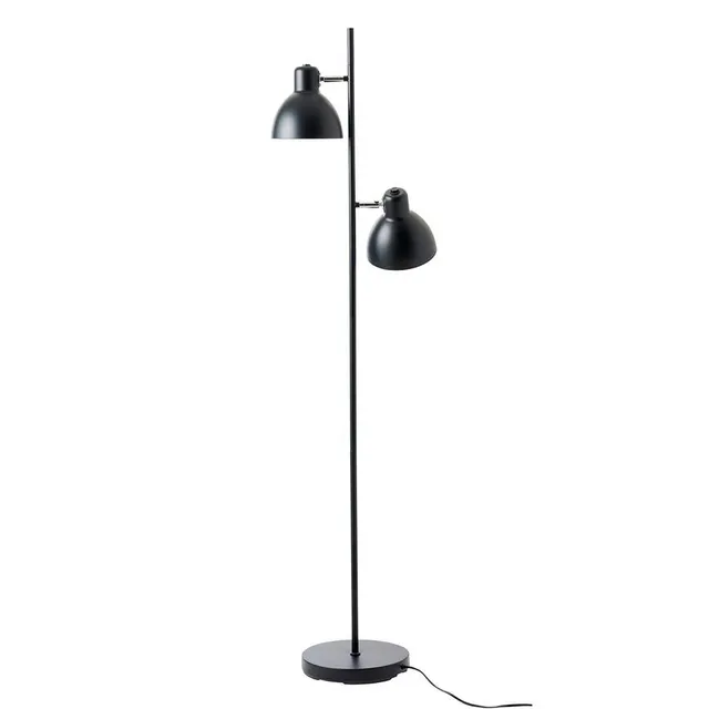 Dyberg Larsen Skagen gulvlampe sort to skjermer