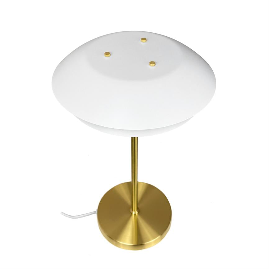Dyberg Larsen DL31 bordlampe hvit messing blendfri