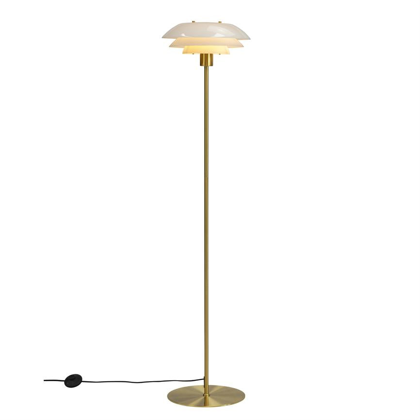 Dyberg Larsen DL31 gulvlampe opal messing