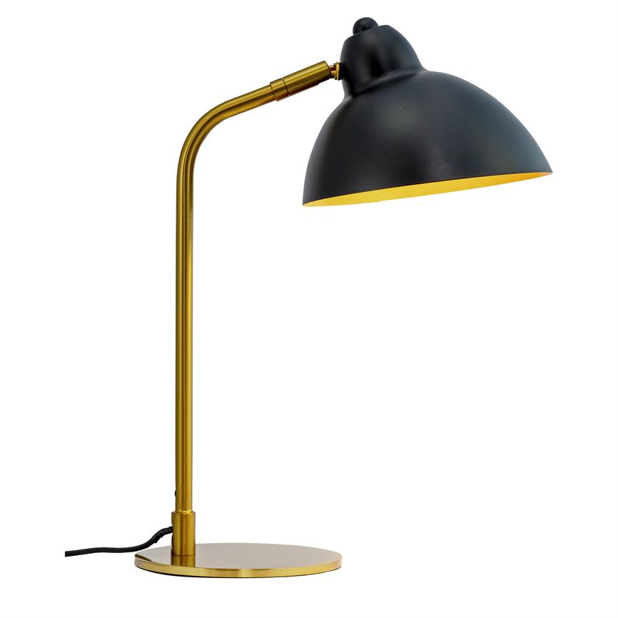 Dyberg Larsen Futura bordlampe sort messing vippbar