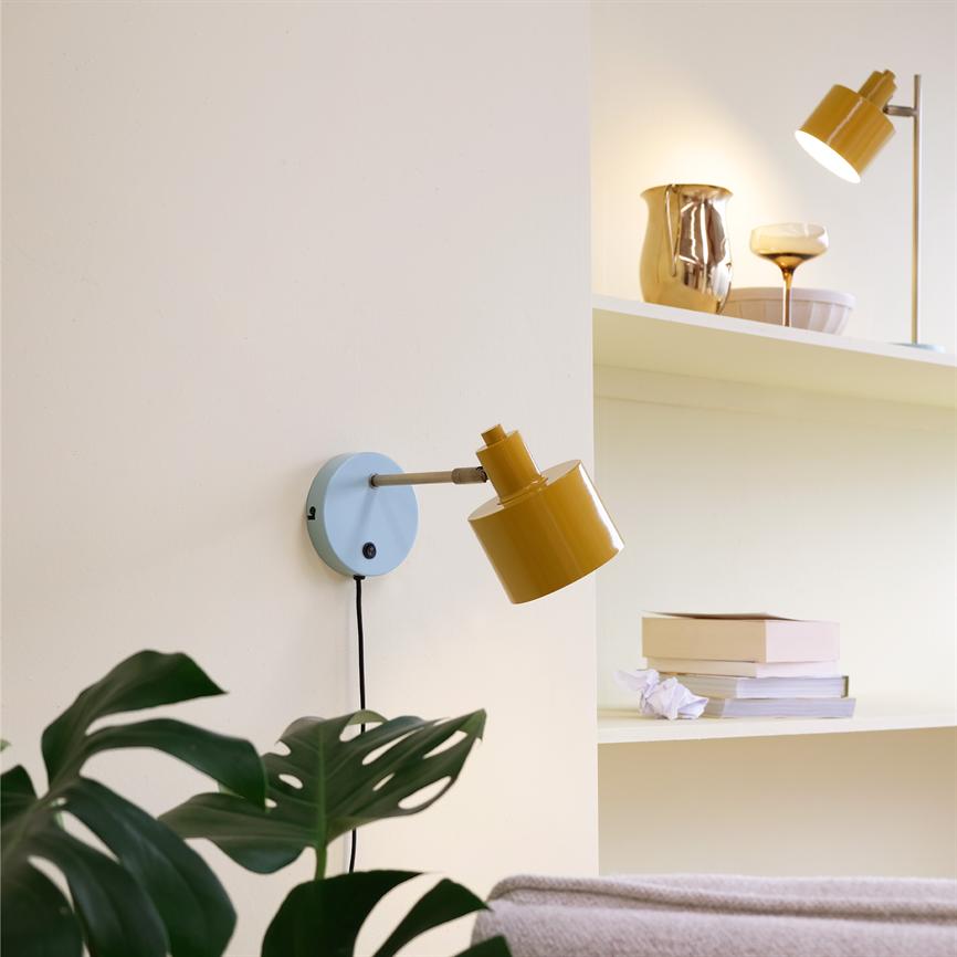 Dyberg Larsen Ocean vegglampe karry/turkis justerbar