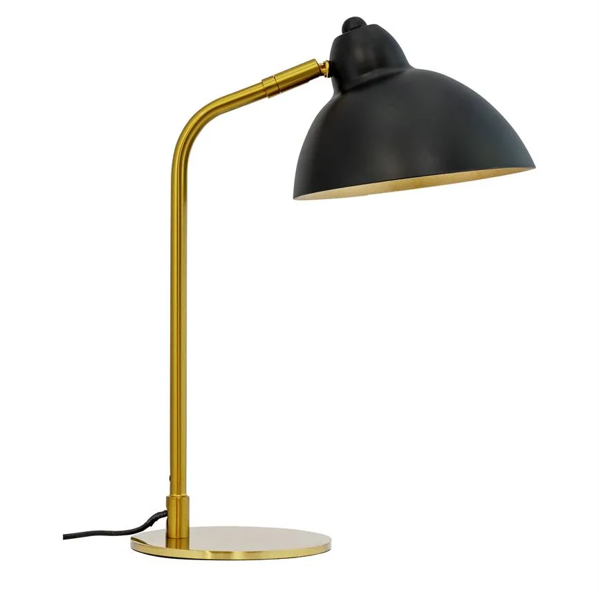 Dyberg Larsen Futura bordlampe sort messing vippbar