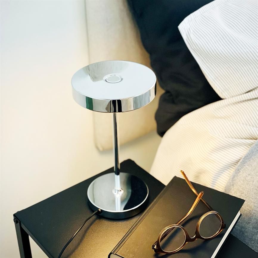 Dyberg Larsen Starlight bordlampe krom dimbar