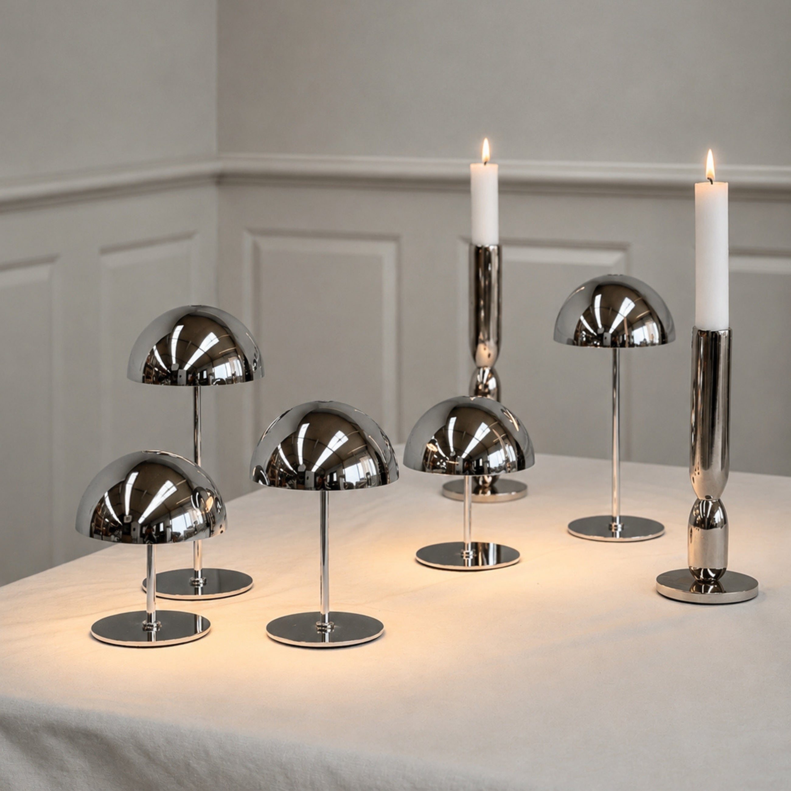 Dyberg Larsen Along bordlampe krom LED 3-pakning