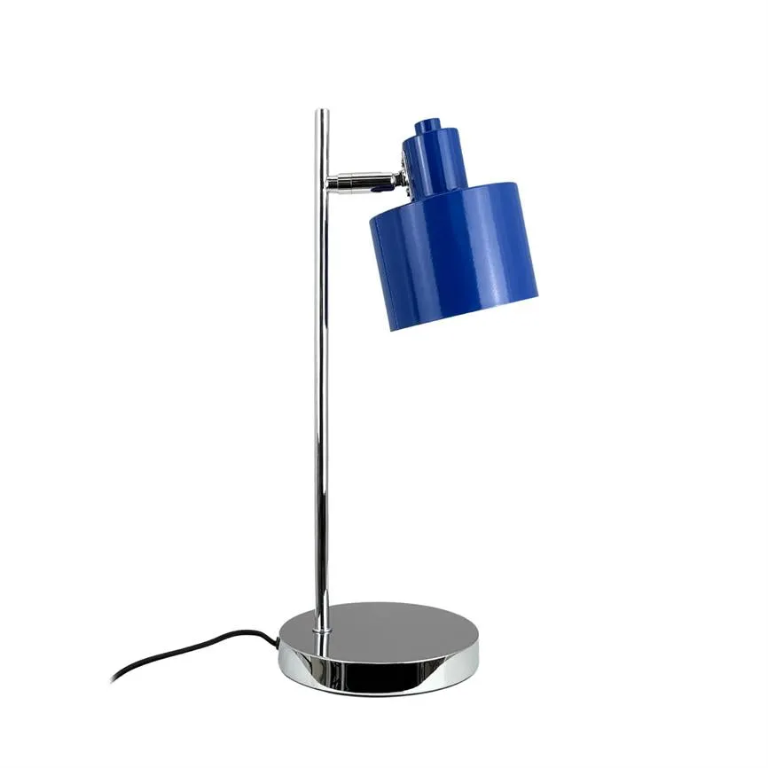 Dyberg Larsen Ocean bordlampe blå krom justerbar