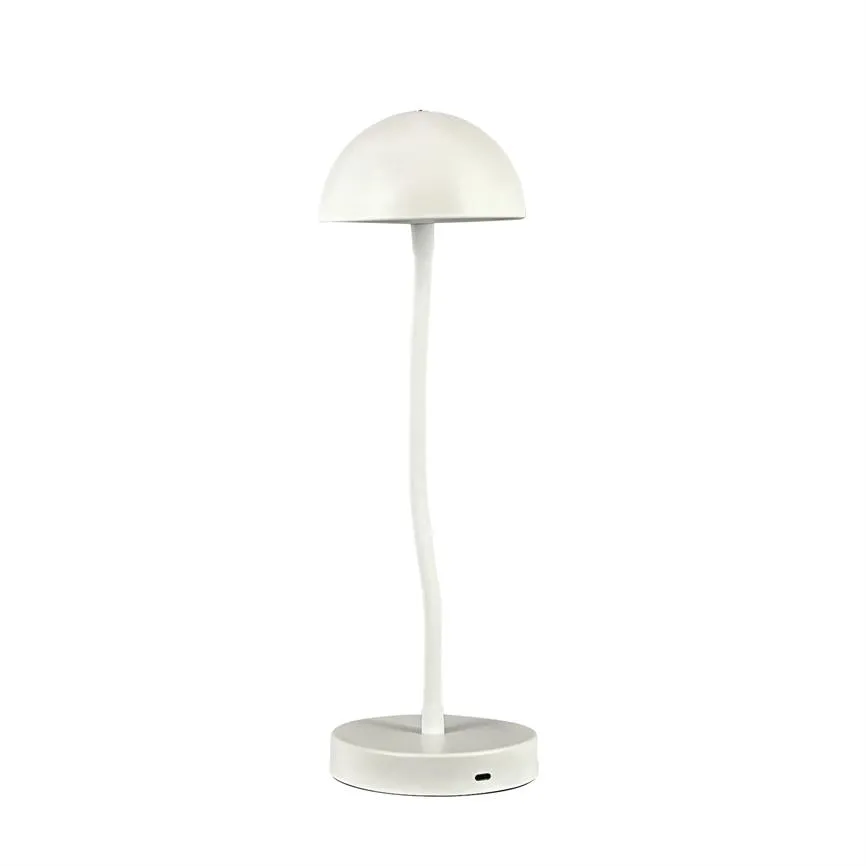 Dyberg Larsen Fonzy bordlampe perlehvit oppladbar