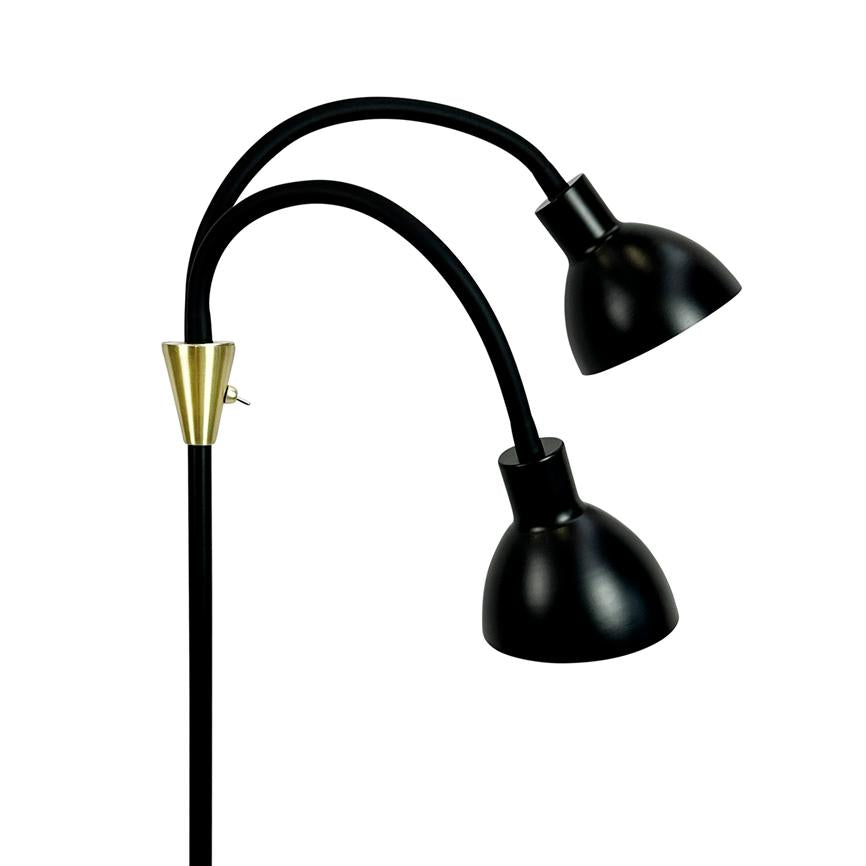 Dyberg Larsen Lilje gulvlampe sort messing