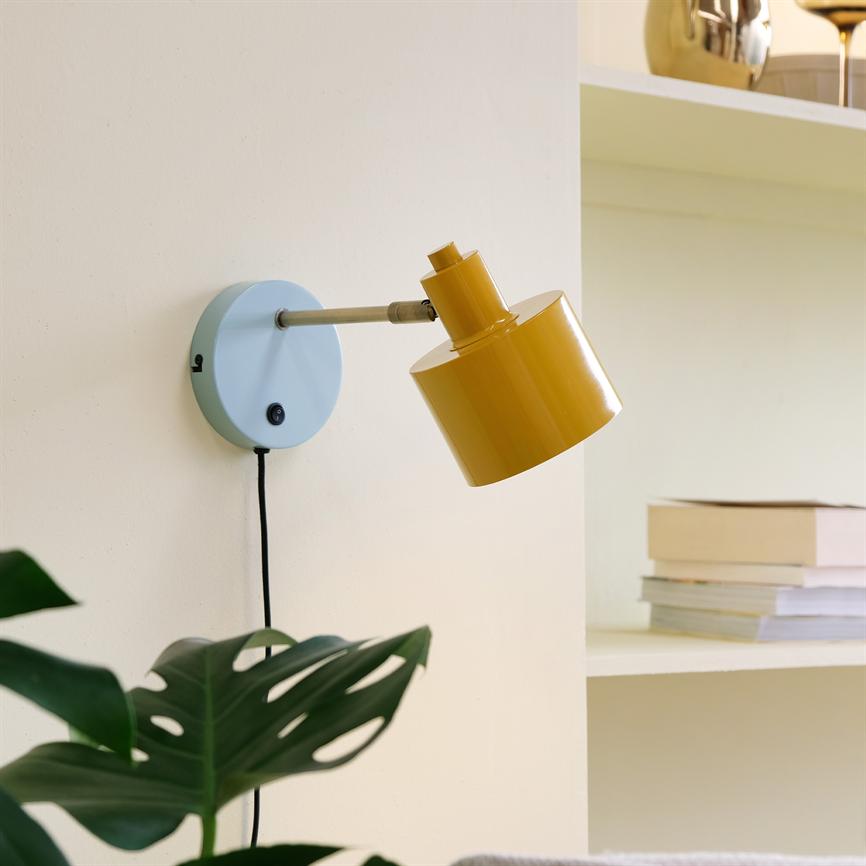 Dyberg Larsen Ocean vegglampe karry/turkis justerbar