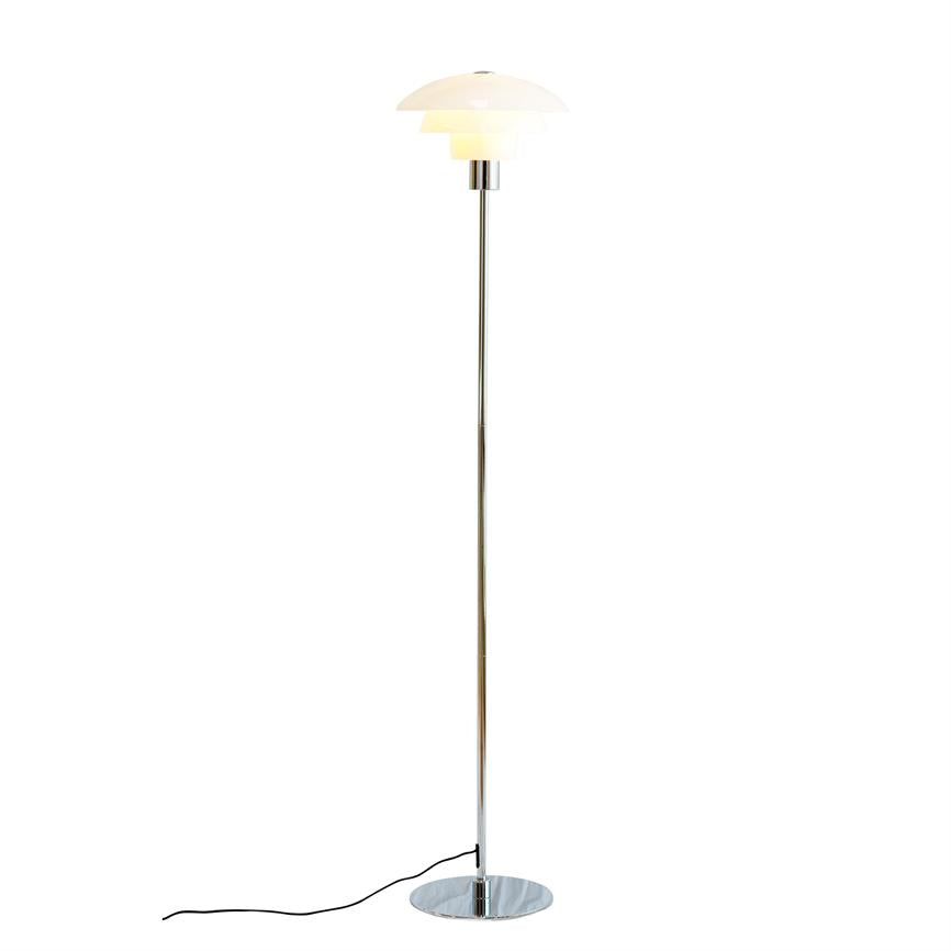 Dyberg Larsen Morph gulvlampe opal 137 cm krom