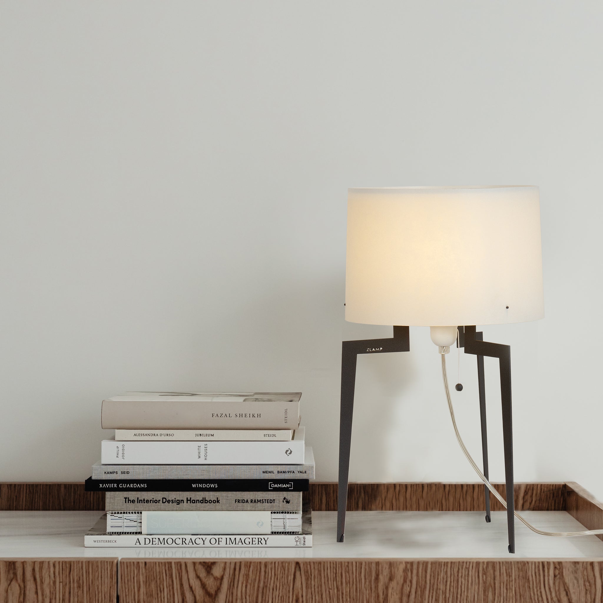 Zlamp Zpindel stor bordlampe hvit morbærpapir
