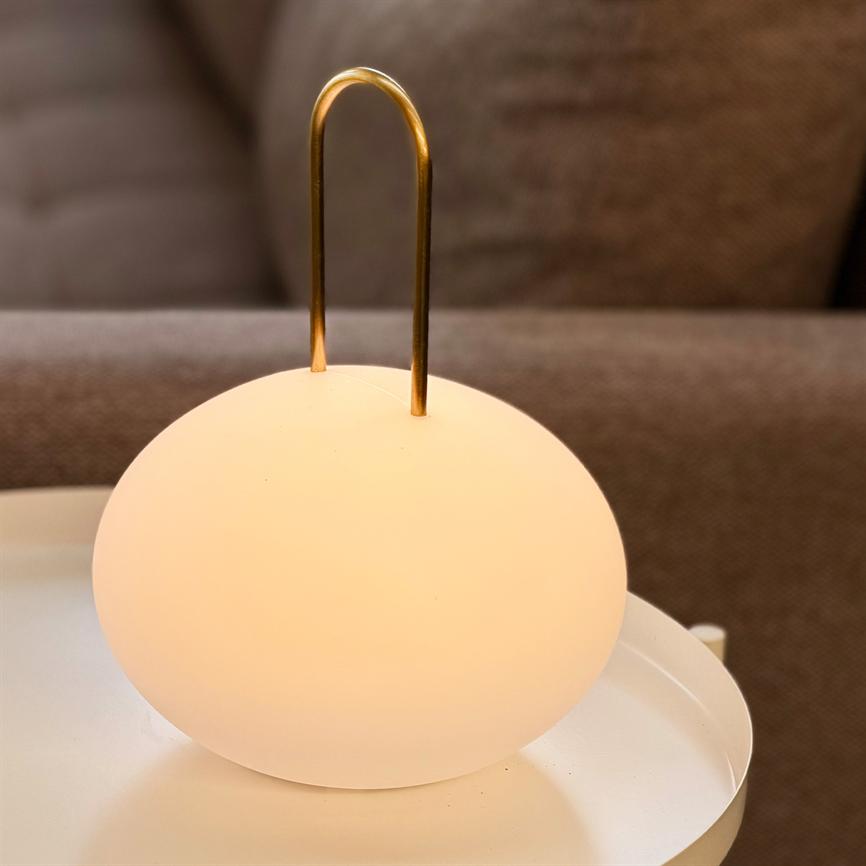 Dyberg Larsen Ellipse lantern hvit messing utendørs