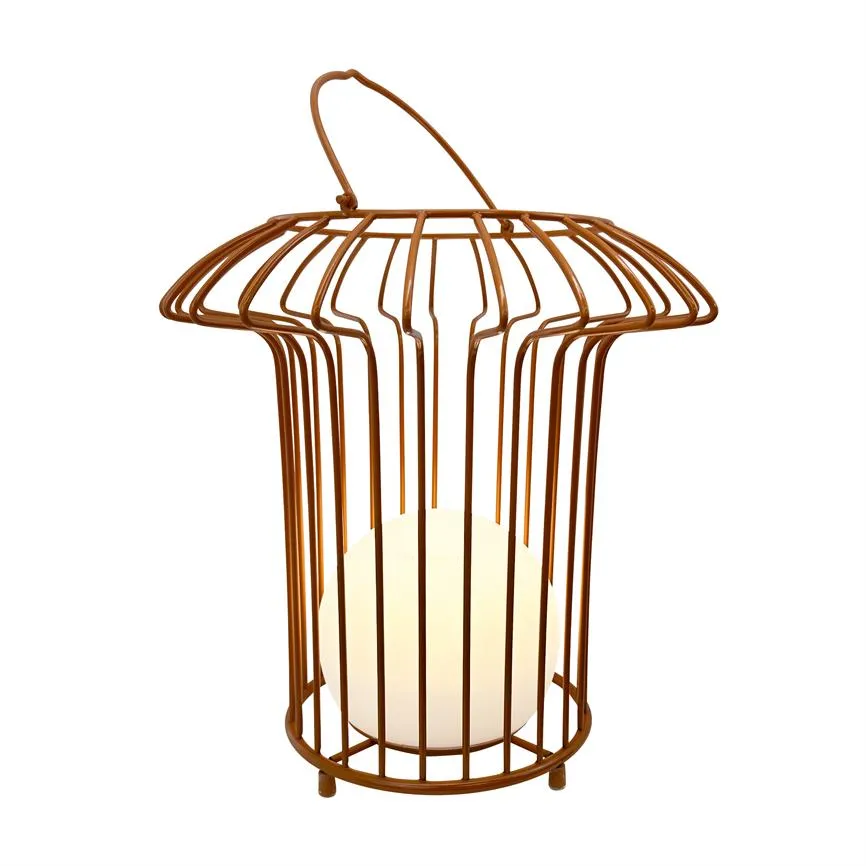 Dyberg Larsen Basket Lantern lykt terrakotta oppladbar