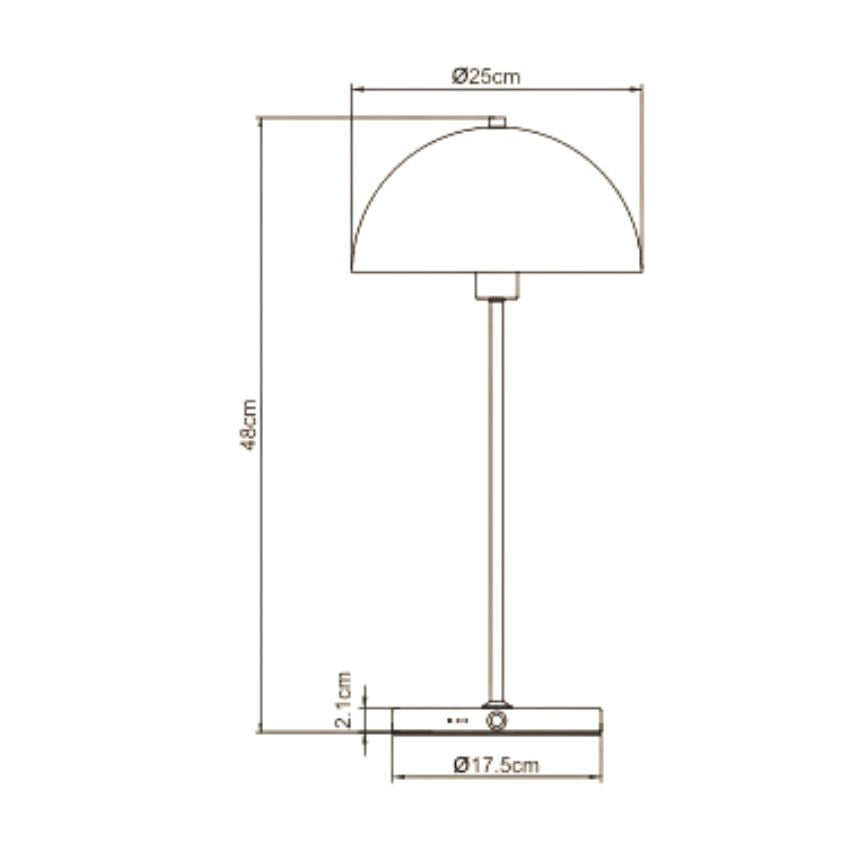 Dyberg Larsen Lago bordlampe hvit oppladbar 48 cm