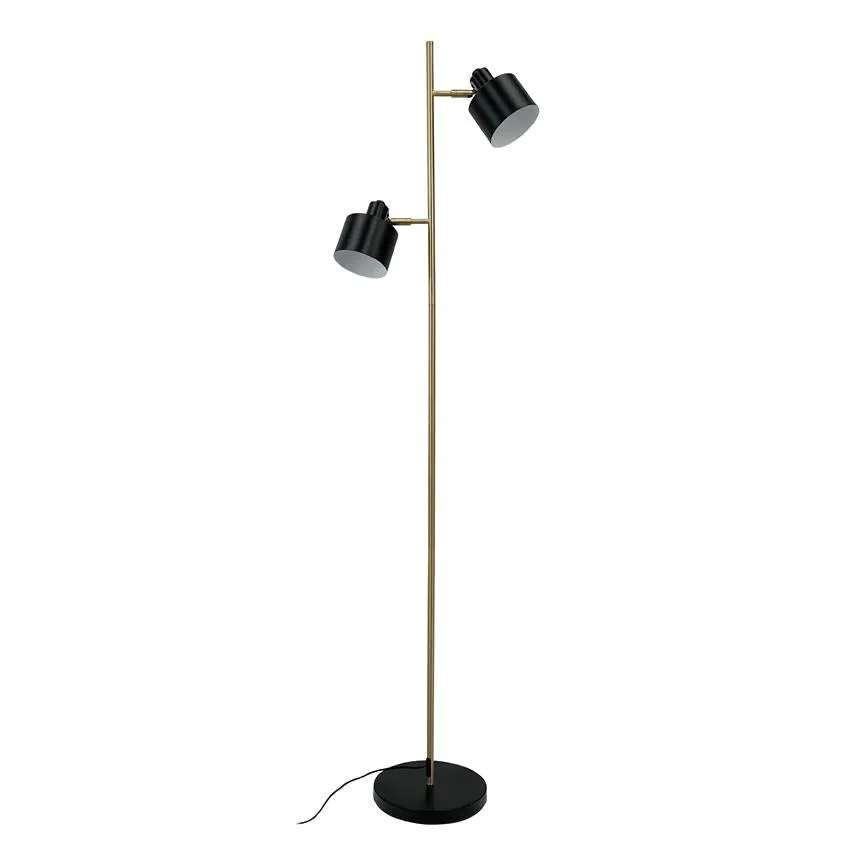 Dyberg Larsen Ocean gulvlampe svart messing E14 retro