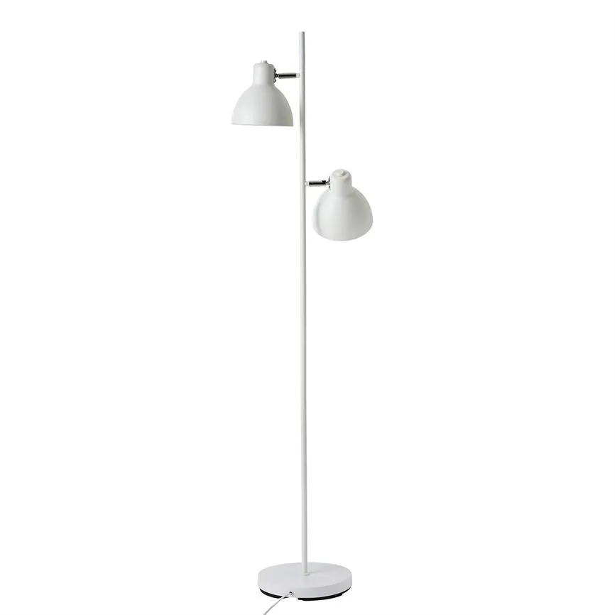 Dyberg Larsen Skagen gulvlampe hvit dobbel skjerm