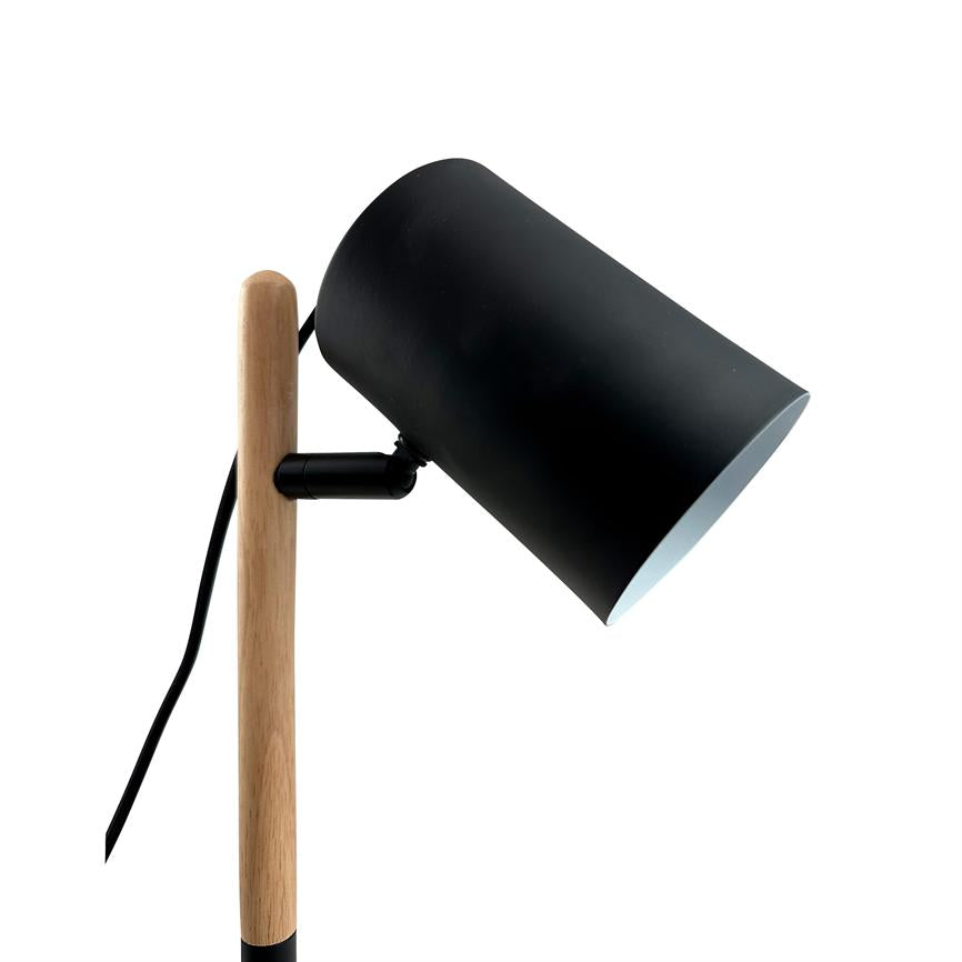 Dyberg Larsen Woody Sort bordlampe E27 med tre