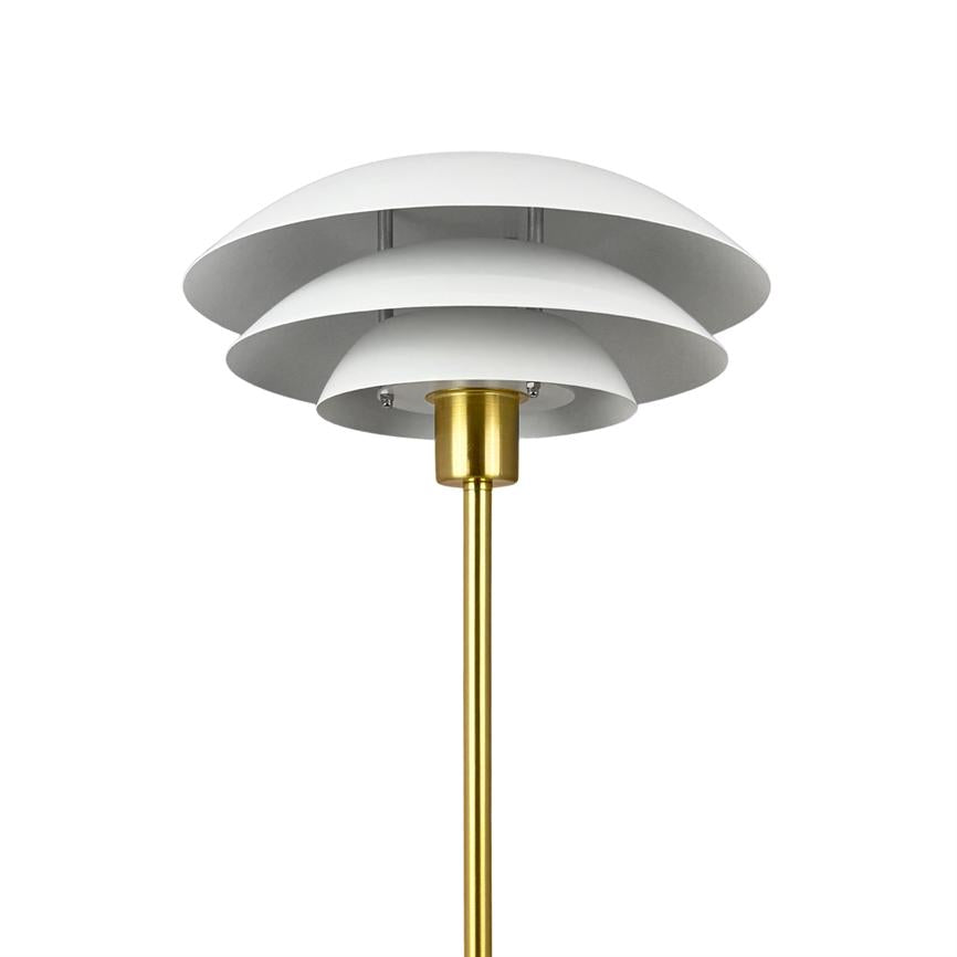 Dyberg Larsen DL31 bordlampe hvit messing skjermlys