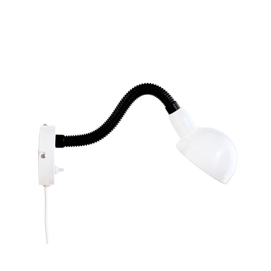 Dyberg Larsen Swan vegglampe hvit fleksibel arm
