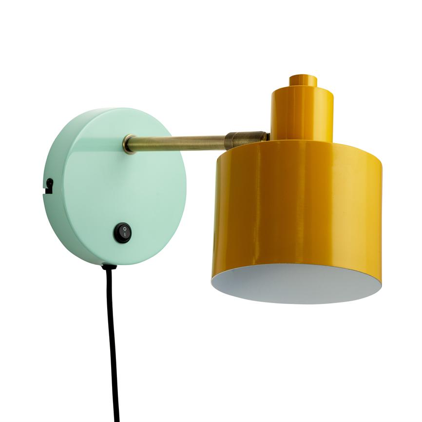 Dyberg Larsen Ocean vegglampe karry/turkis justerbar