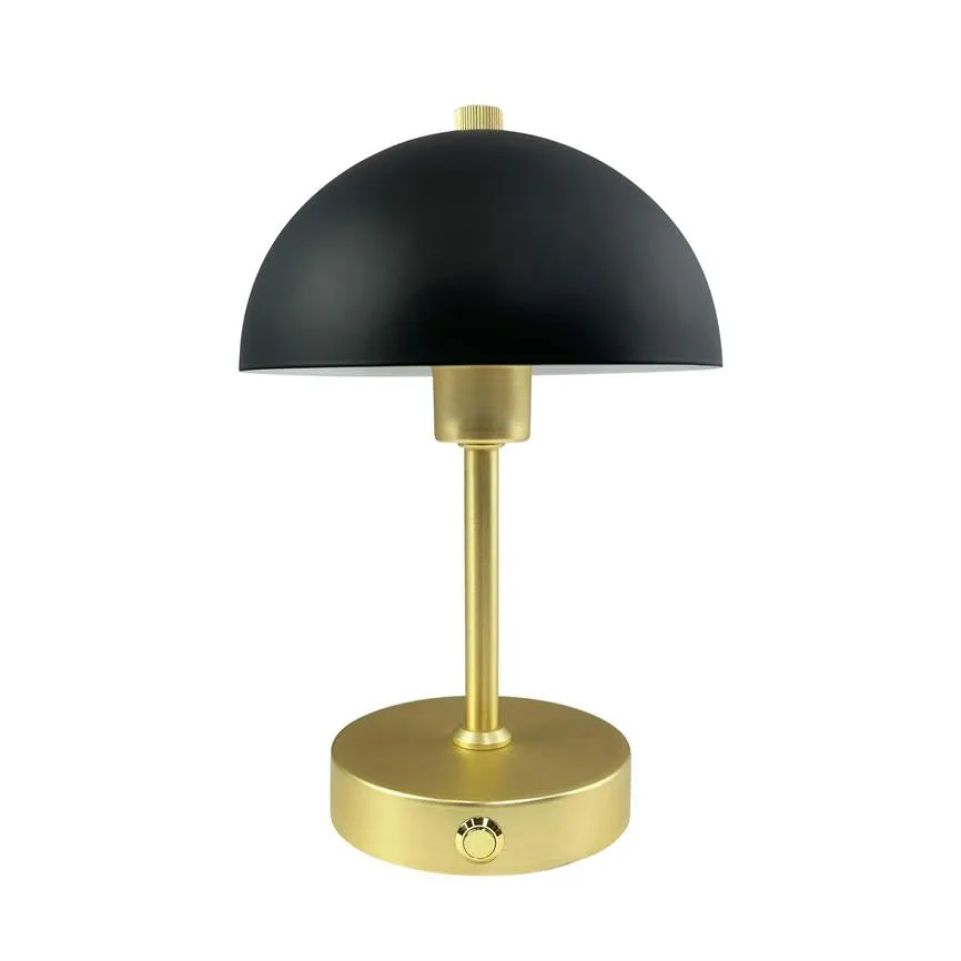 Dyberg Larsen Malmø bordlampe svart messing oppladbar