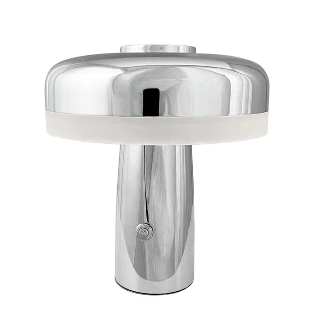Dyberg Larsen Porter bordlampe krom oppladbar LED