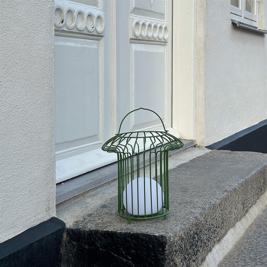 Dyberg Larsen Basket lanterne grønn oppladbar USB