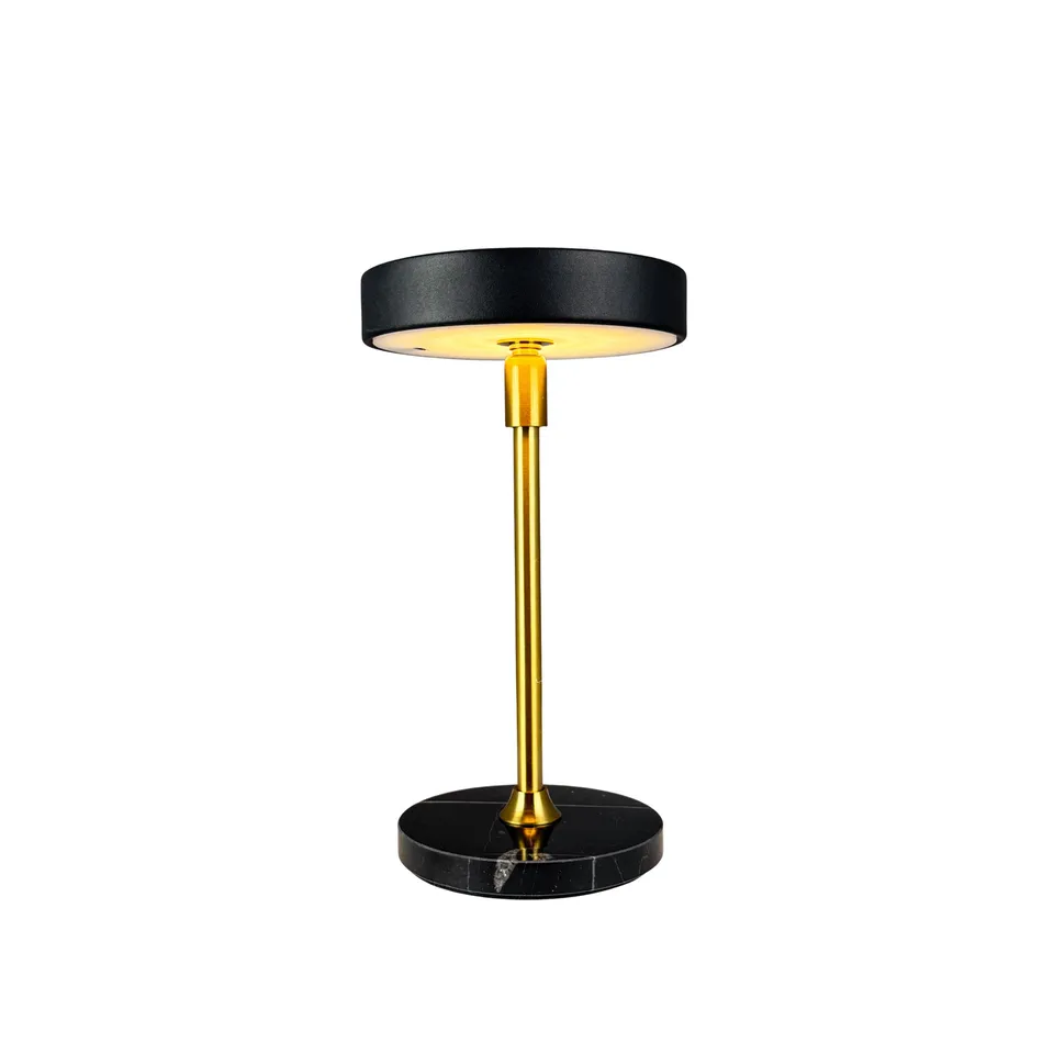 Dyberg Larsen Moonlight Mini bordlampe sort/marmor varmt lys