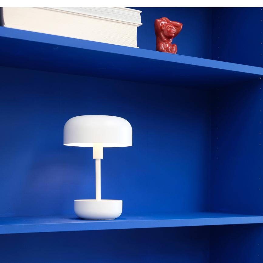 Dyberg Larsen Haipot bordlampe hvit oppladbar touch