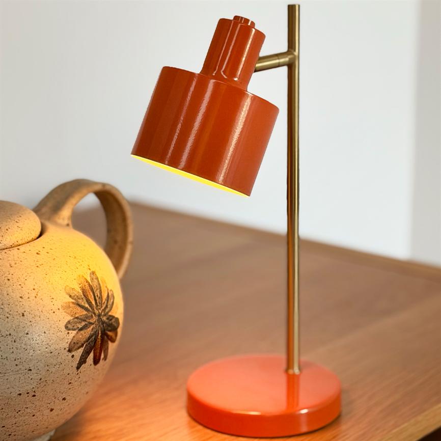Dyberg Larsen Ocean Mini bordlampe orange/messing
