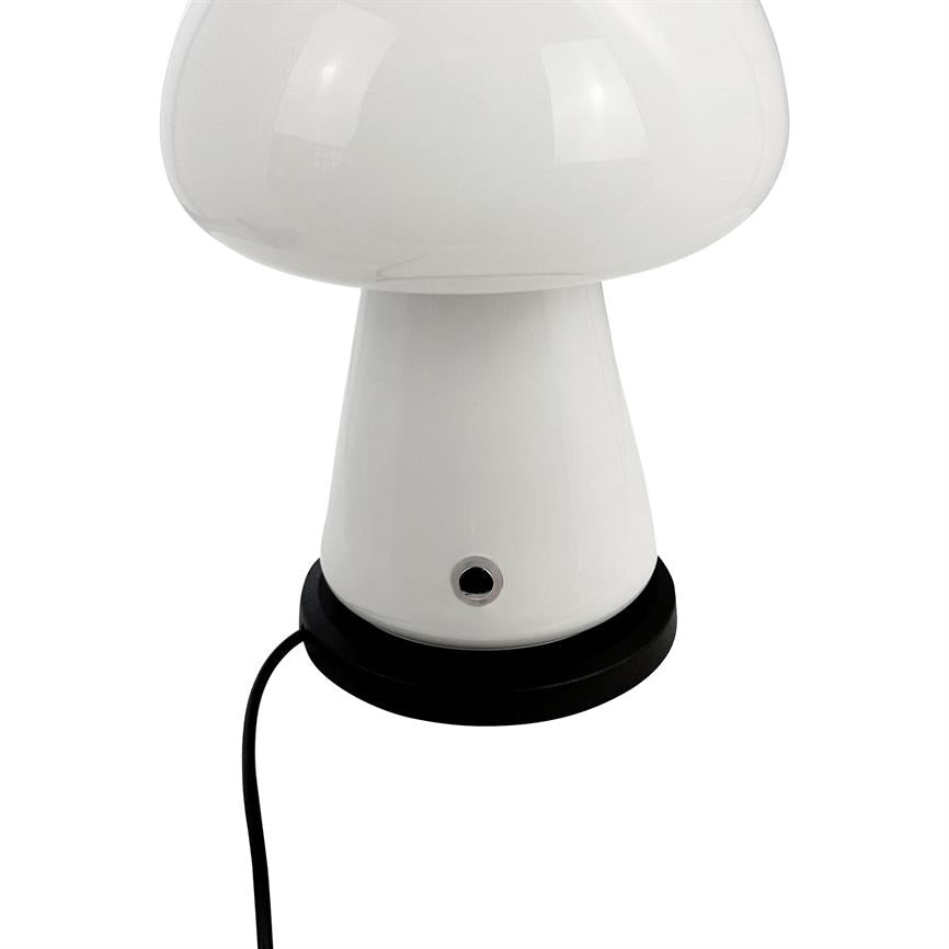 Dyberg Larsen Morkel bordlampe hvit oppladbar