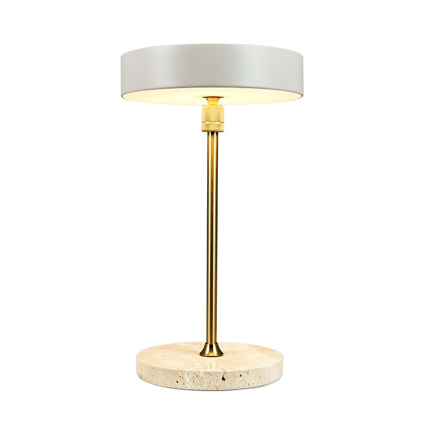 Dyberg Larsen Moonlight LED bordlampe beige travertin