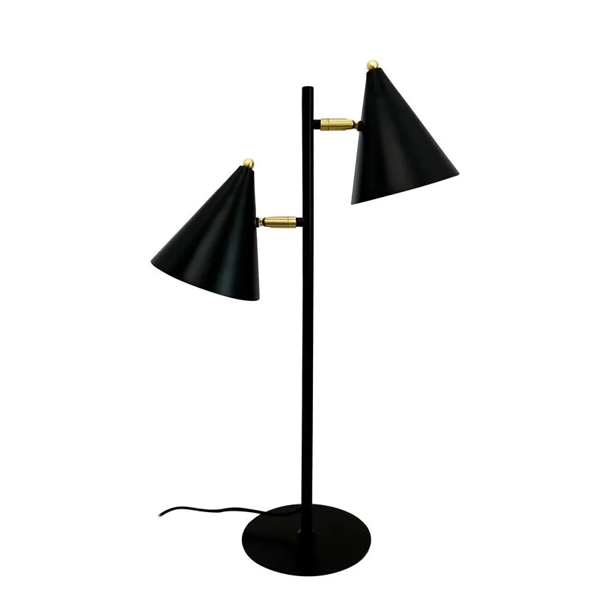 Dyberg Larsen Rouen bordlampe svart E14 dobbel